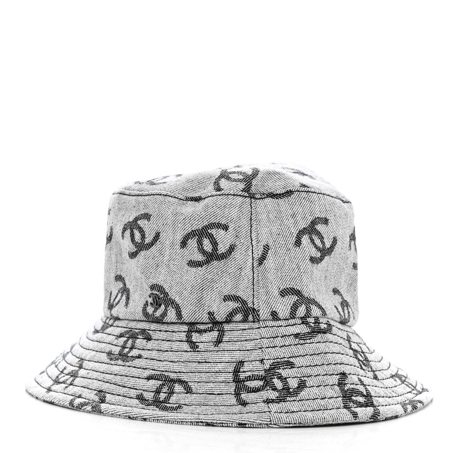 Denim CC Bucket Hat M White Black