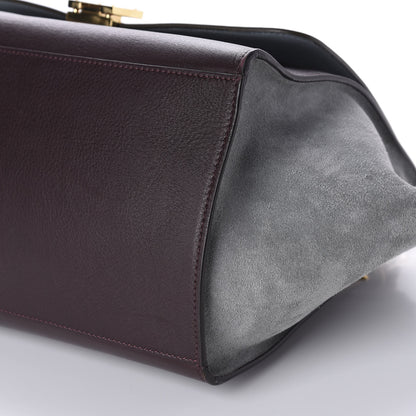 Celine Drummed Calfskin Suede Medium Trapeze Dark Grey 7 of 10