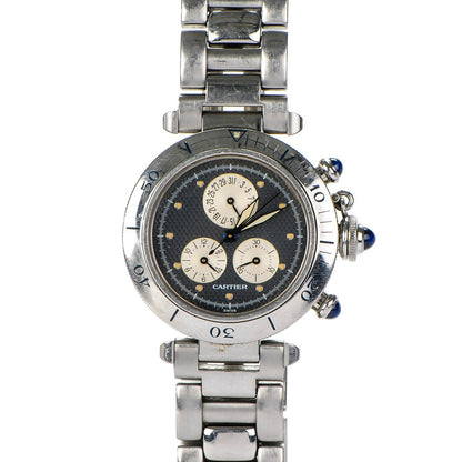 Cartier Stainless Steel 35mm Pasha C Chronograph Automatic Watch Grey 1 of 9
