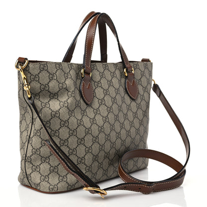 Gucci Soft GG Supreme Monogram Small Crossbody Tote Beige Cuir 3 of 9