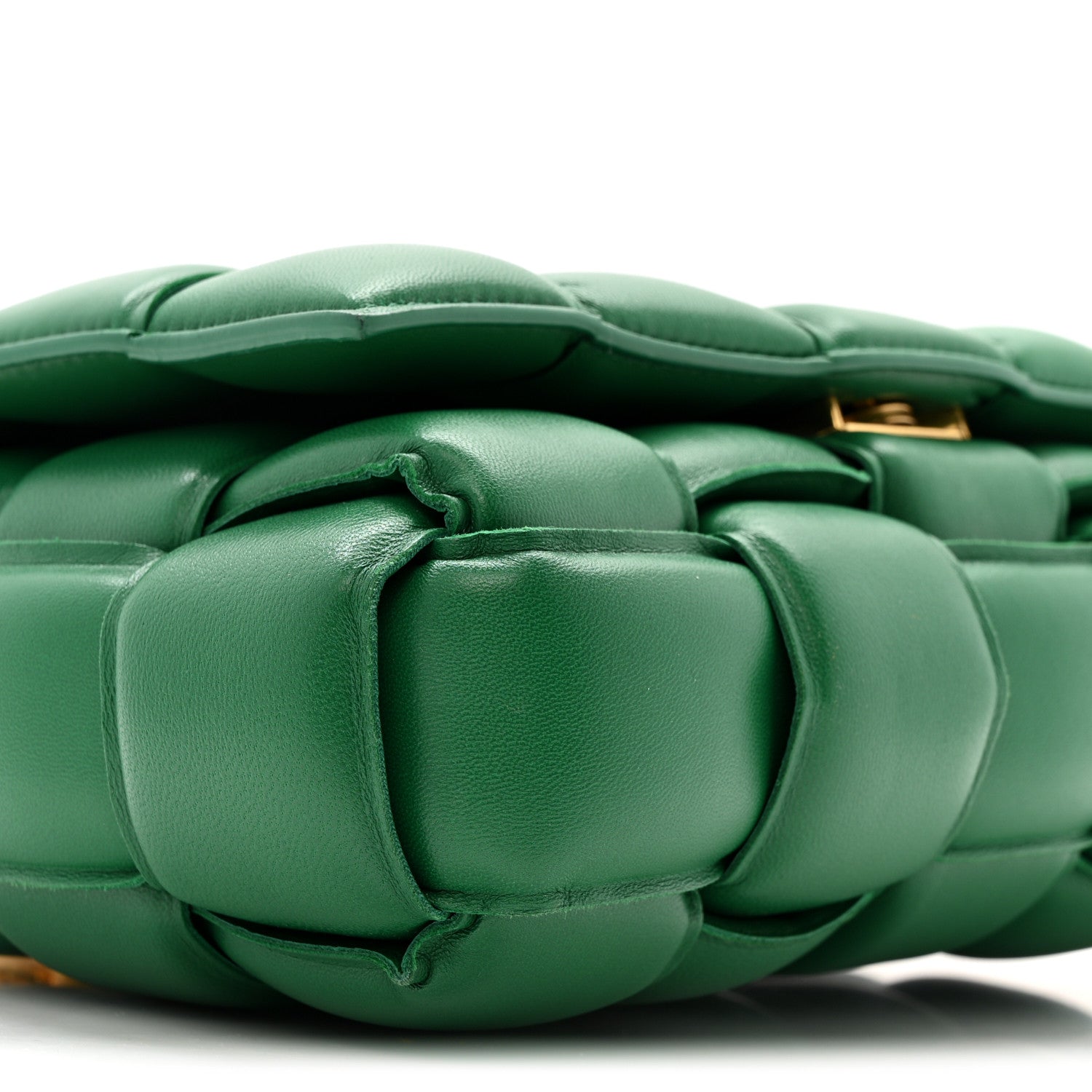 Bottega Veneta Lambskin Maxi Intreccio Padded Chain Cassette Crossbody Bag Racing Green 9 of 12