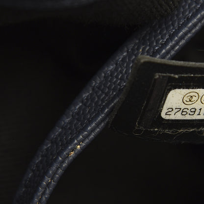 Chanel Grained Calfskin Large Coco Eyelets Shopping Tote Navy 8 of 16