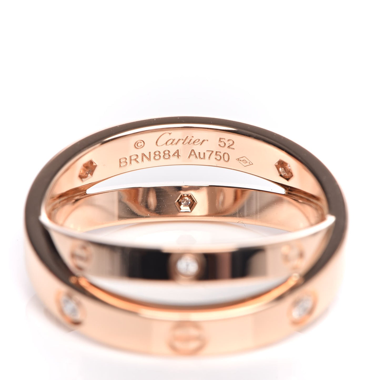 18K Pink Gold 6 Diamond LOVE Ring 52 6