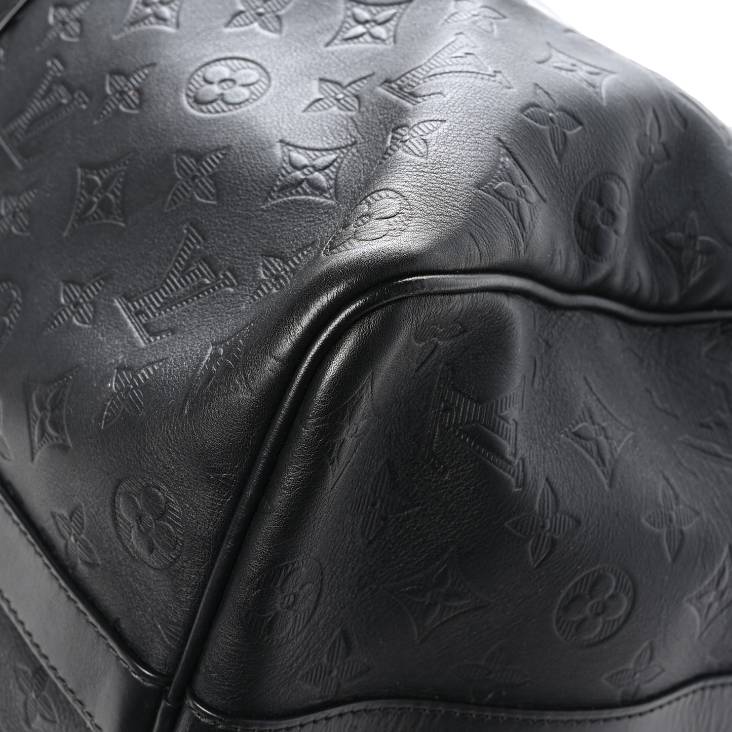 Calfskin Shadow Monogram Keepall Bandouliere 50 Black