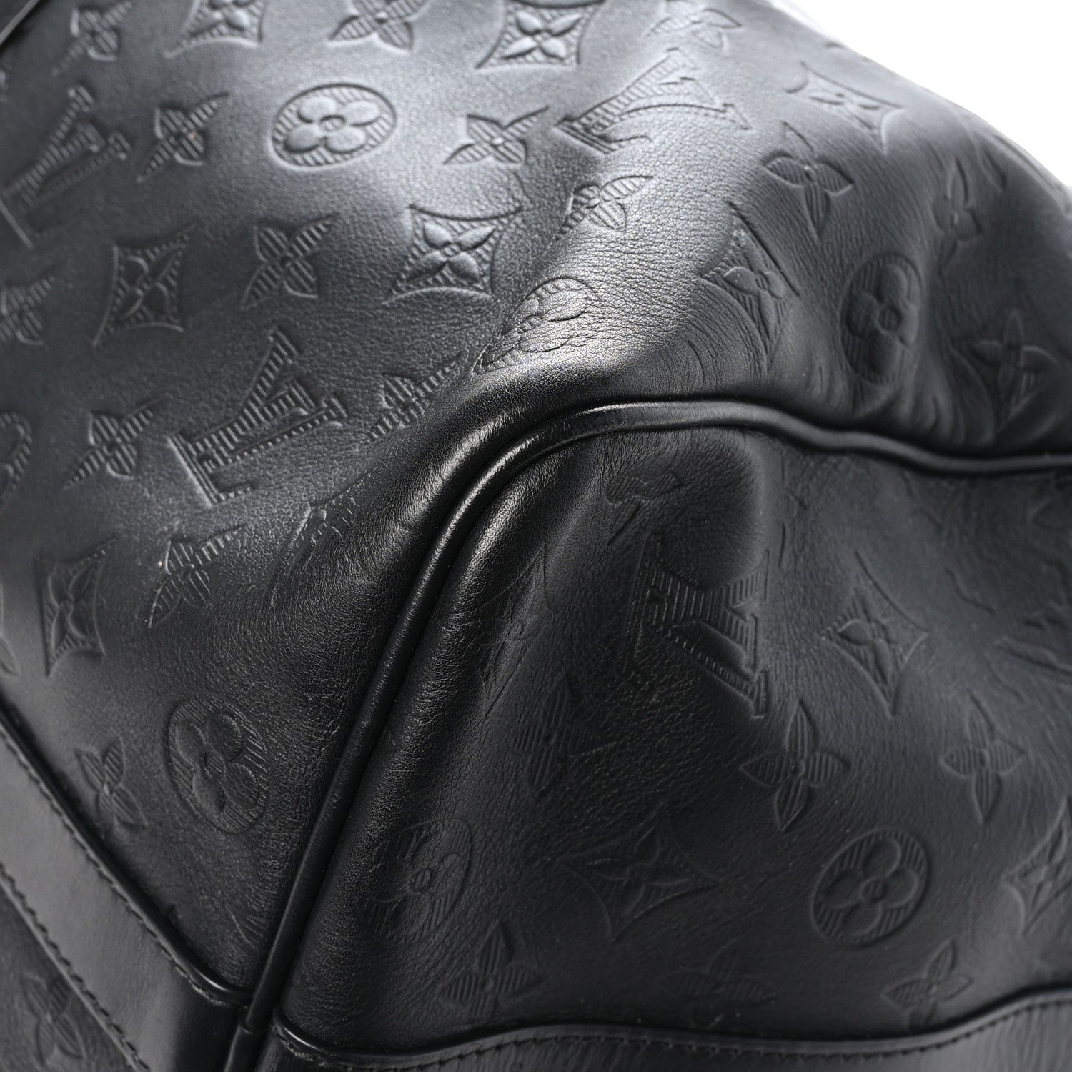 Louis Vuitton Calfskin Shadow Monogram Keepall Bandouliere 50 Black 10 of 10