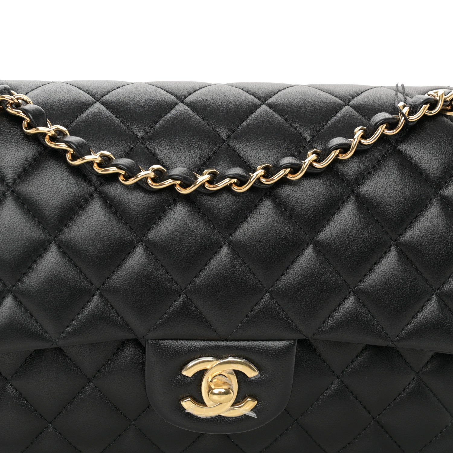 Chanel Lambskin Quilted Medium Double Flap Black 8 of 10