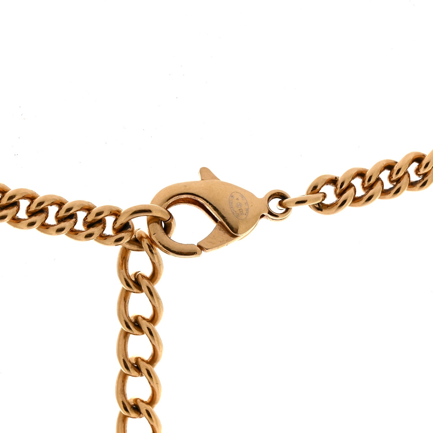 Chanel Metal Resin CC Pendant Necklace Gold 5 of 6