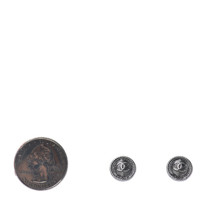 Chanel CC Round Earrings Ruthenium 2 of 4