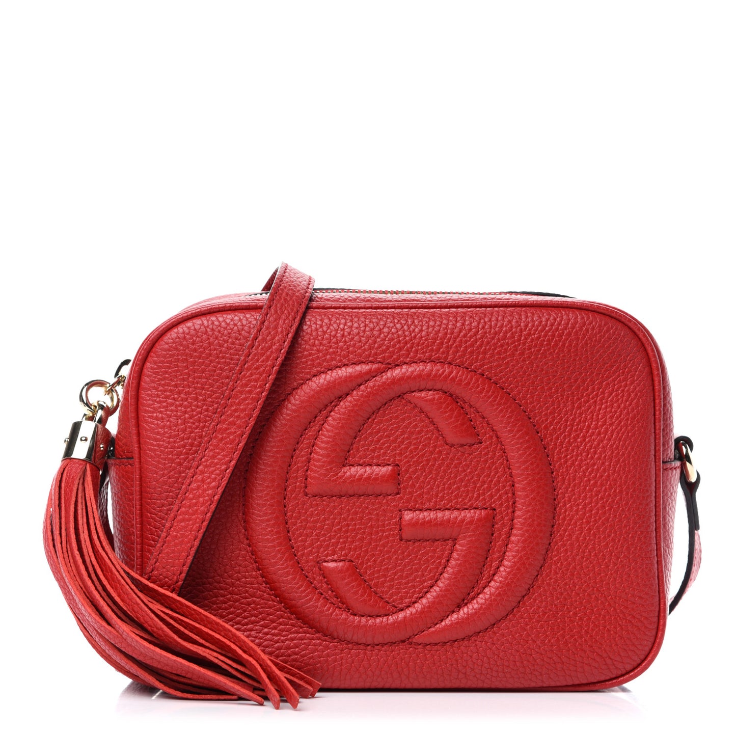 Pebbled Calfskin Small Soho Disco Bag Tabasco Red