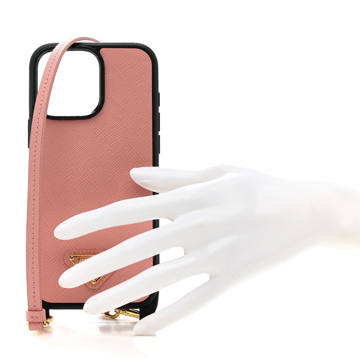Saffiano iPhone 16 Pro Max Case With Strap Peach