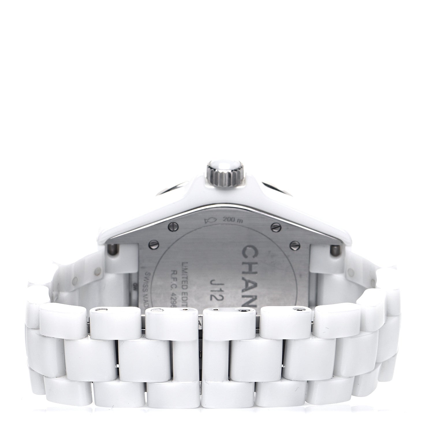Chanel Stainless Steel Ceramic Diamond Pink Mother of Pearl 38mm J12 Automatic Watch White 3 of 4