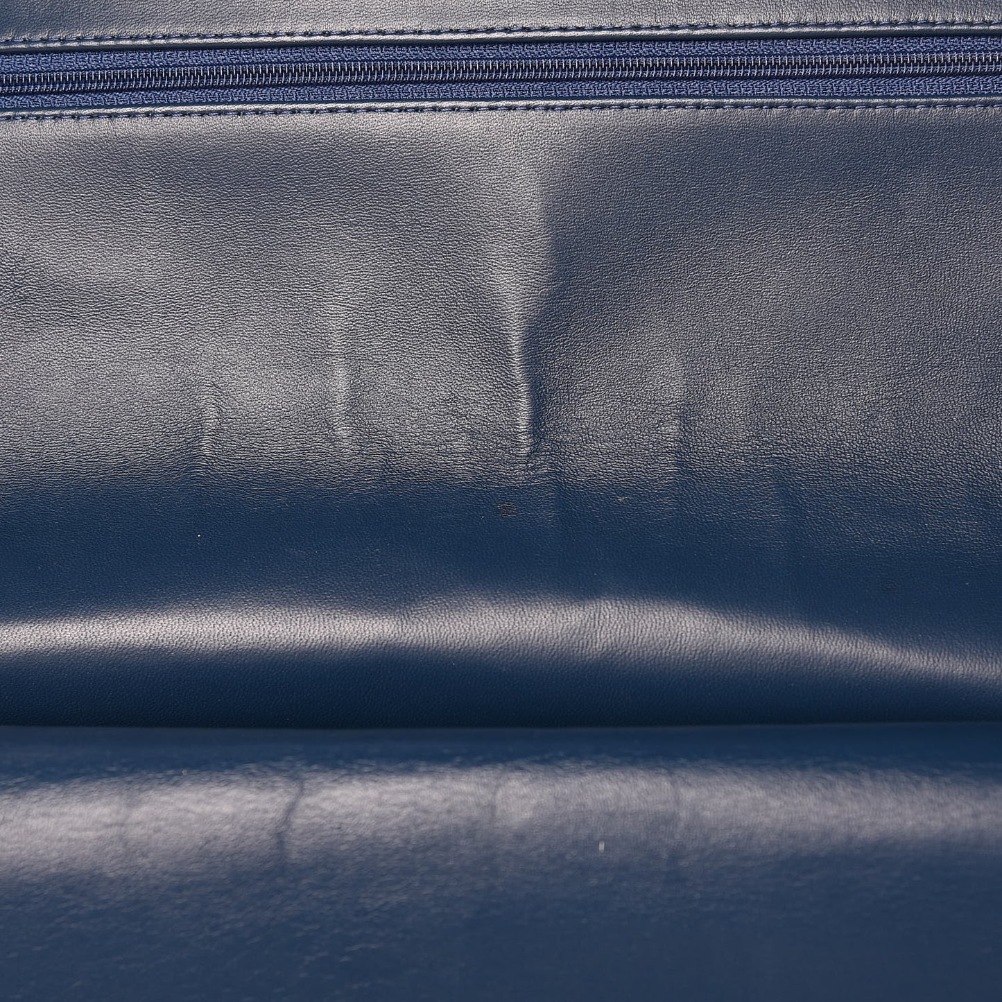 Patent Quilted Maxi Double Flap Navy Blue