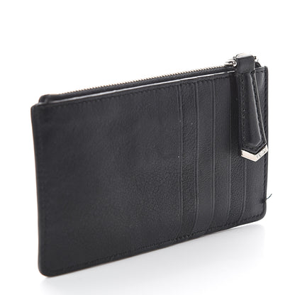 Fendi Vitello Dolce Mink Fur Hypnoteyes Zip Card Holder Black Yellow 2 of 6