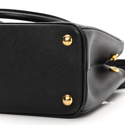 Prada Saffiano Lux Mini Galleria Double Zip Tote Black 10 of 11