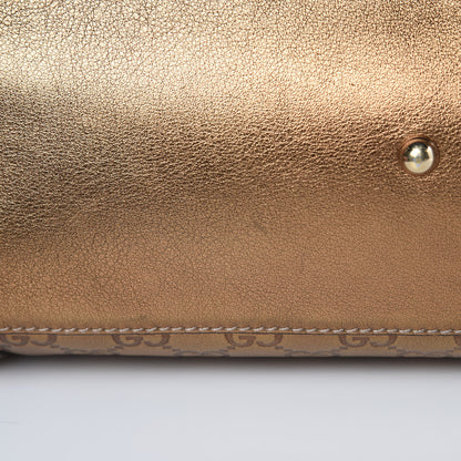 Gucci Metallic Guccissima Medium Britt Tote Gold 11 of 13