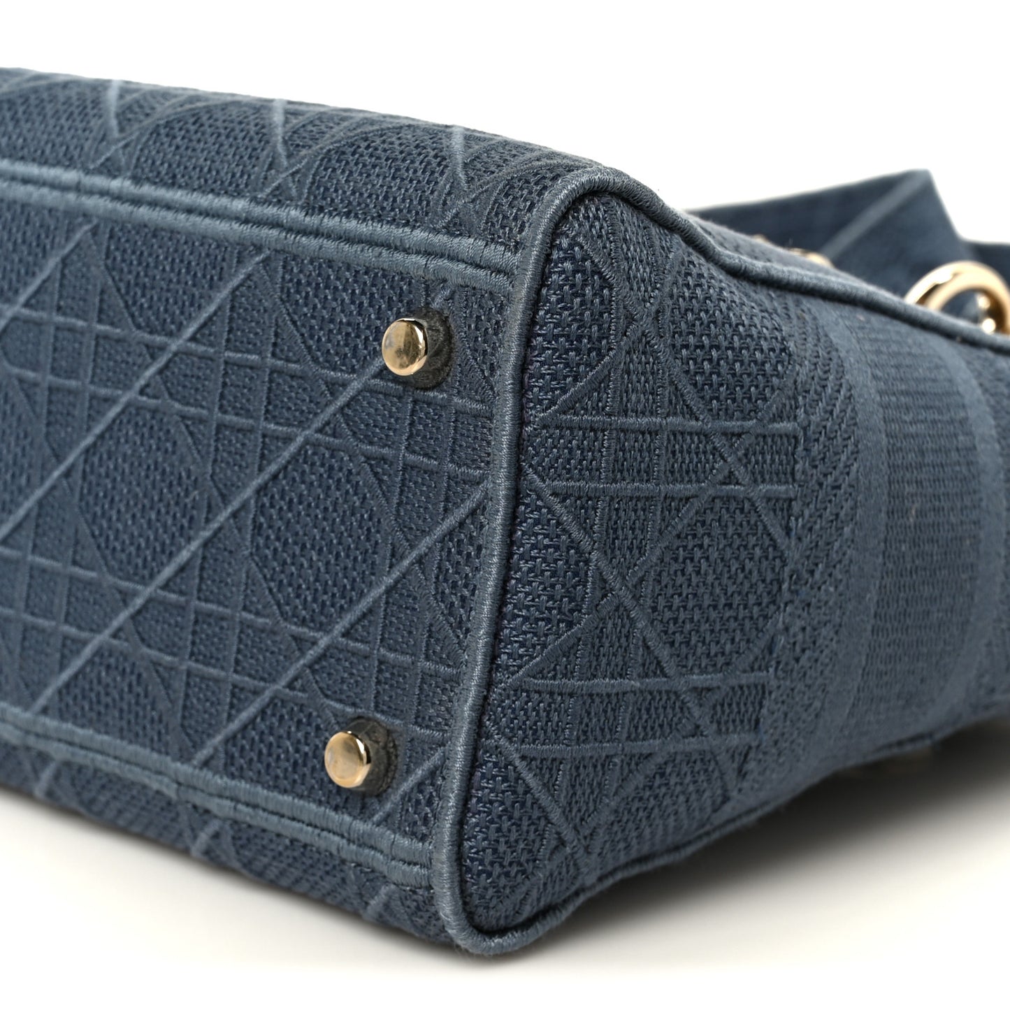 Canvas Embroidered Cannage Medium Lady D-Lite Denim Blue