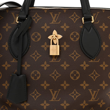 Louis Vuitton Monogram Flower Zipped Tote MM Black 8 of 10