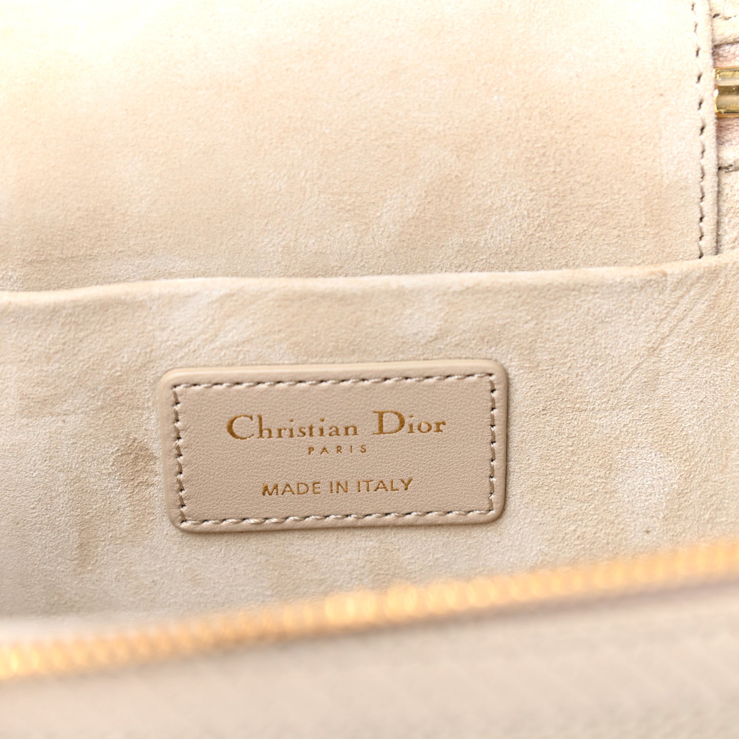 Lambskin Cannage Small Diortravel Vanity Case Light Beige