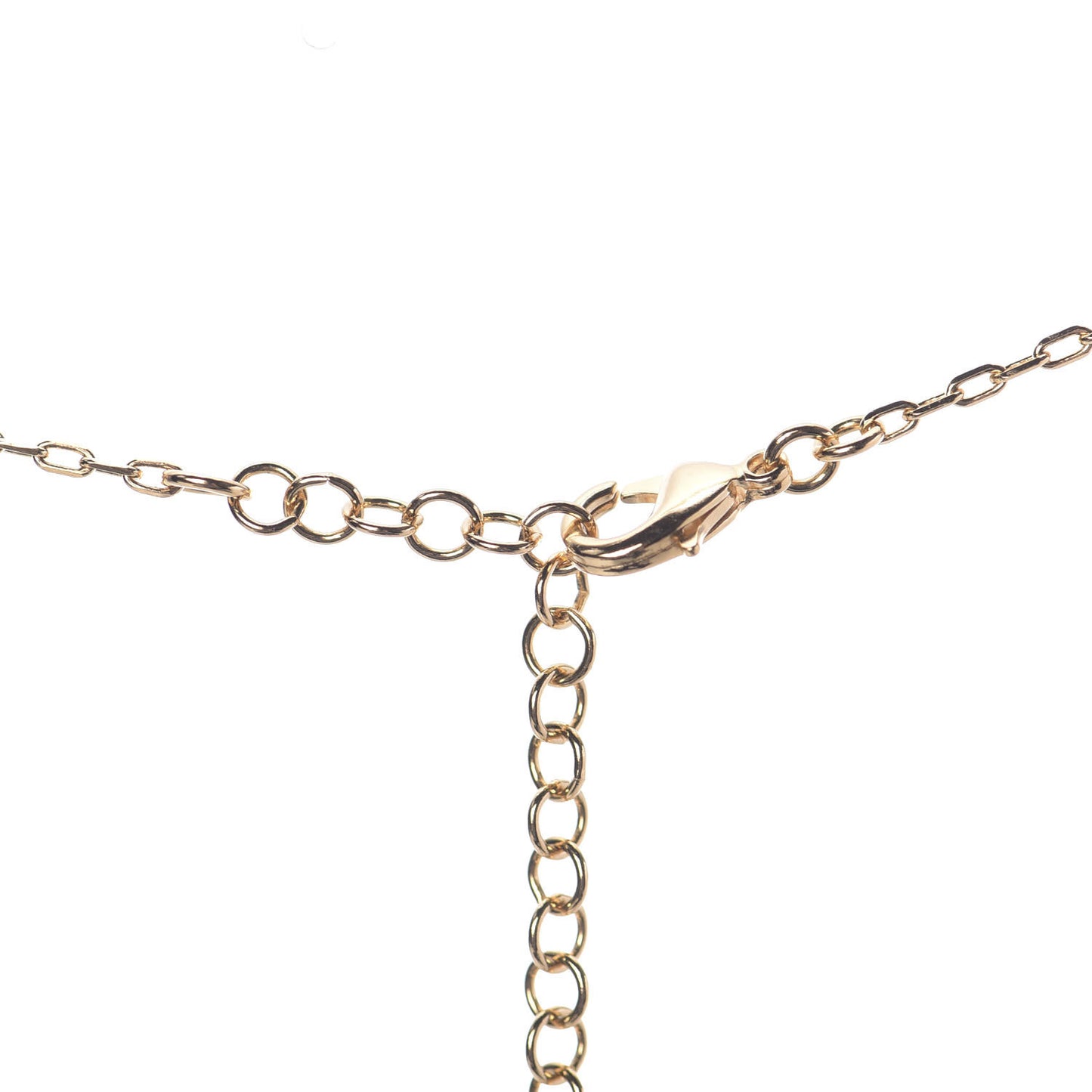 Metal Crystal Logo Necklace Gold