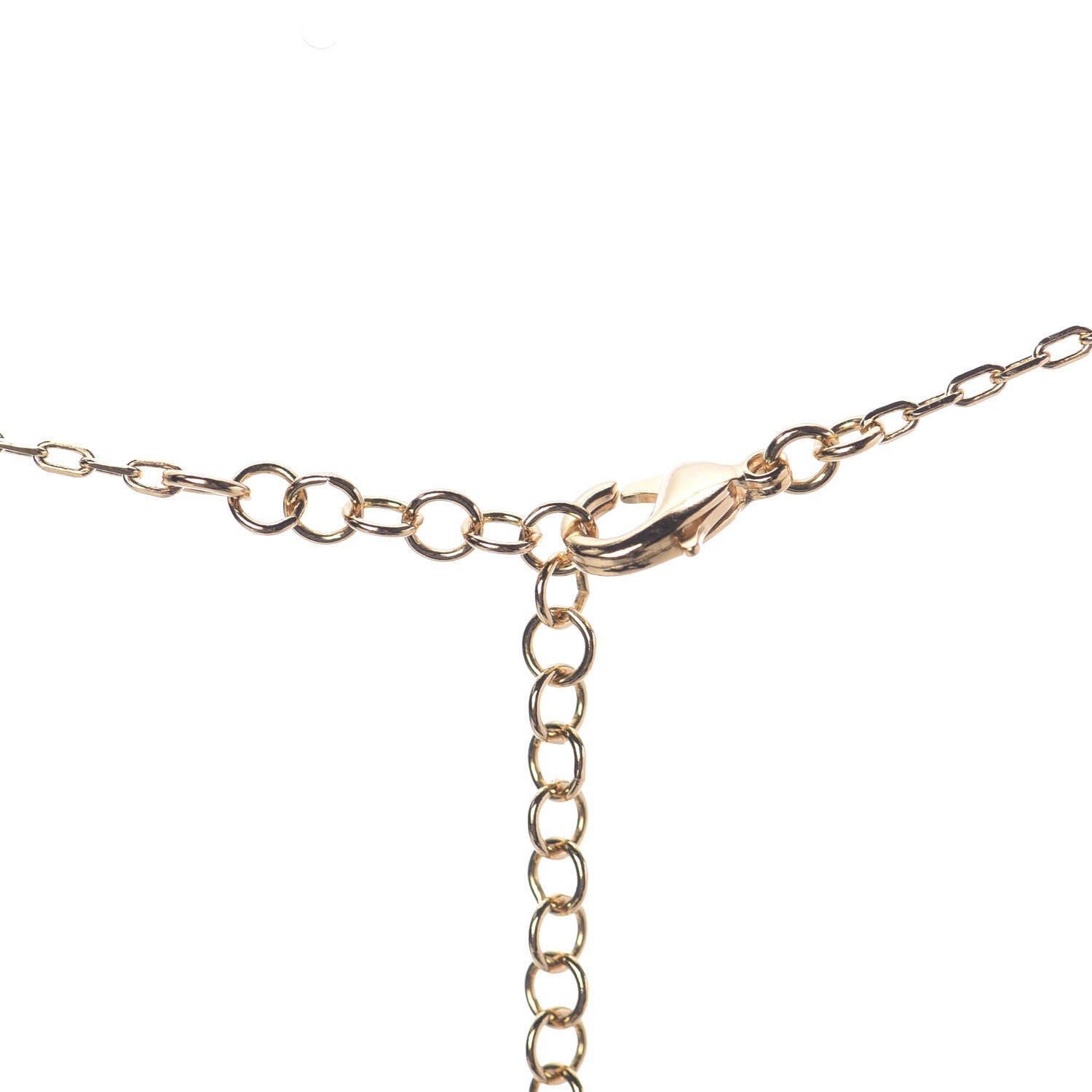 Chanel Metal Crystal Logo Necklace Gold 4 of 7