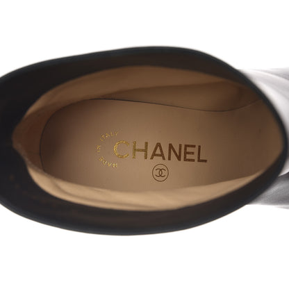 Chanel Lambskin Grosgrain Cap Toe Short Ankle Boots 37.5 Black 6 of 11