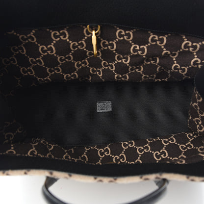 Gucci Covered Wool GG Monogram Large Tote Bag Beige Ebony 5 of 10