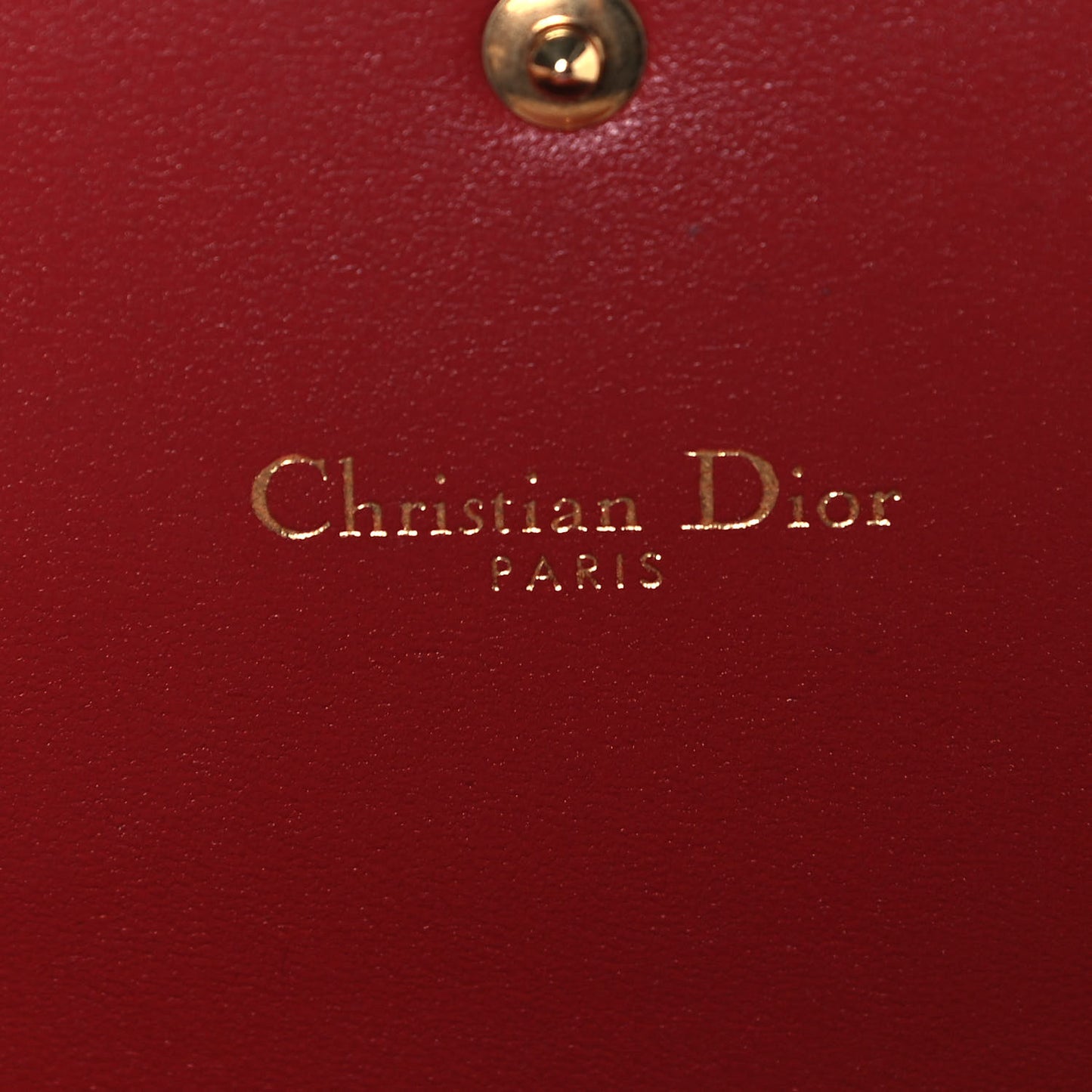 Grained Lambskin J'adior Croisiere Chain Wallet Red