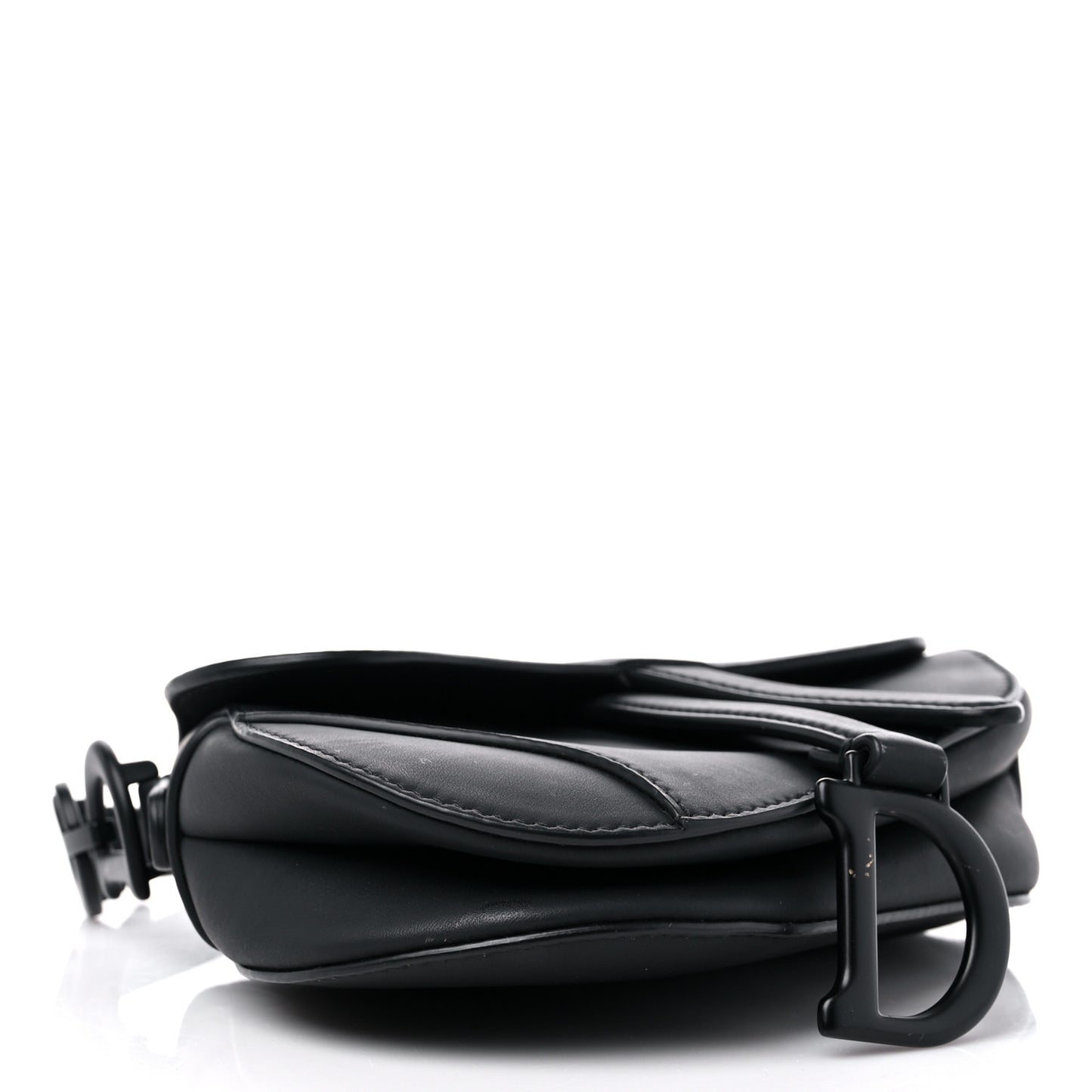 Ultra Matte Calfskin Mini Saddle Bag Black