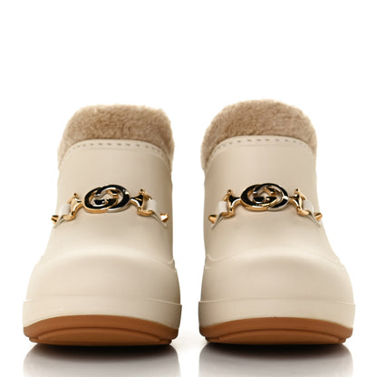 Gucci Rubber Wool Womens Crossy Ankle Boots 35 Mystic White Butterscotch 2 of 11