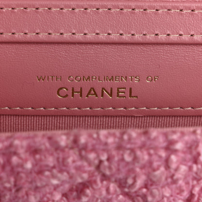 Chanel Tweed Quilted Flap Chain Waist Bag Pink 7 of 11