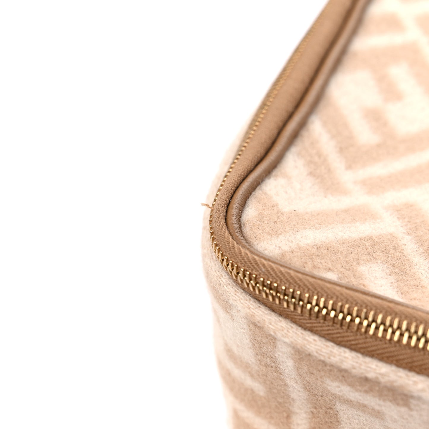 Wool FF 1974 Cosmetic Case Beige Cammello Sand