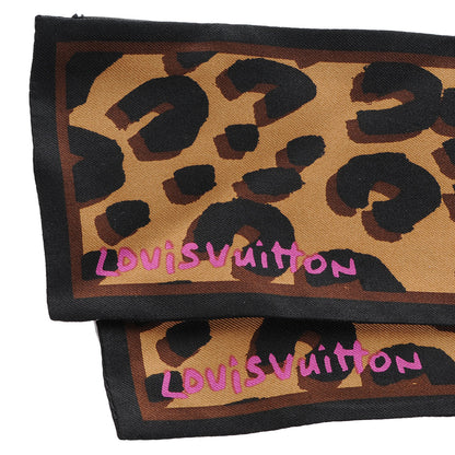 Louis Vuitton Silk Leopard Bandeau Scarf Marron 3 of 5