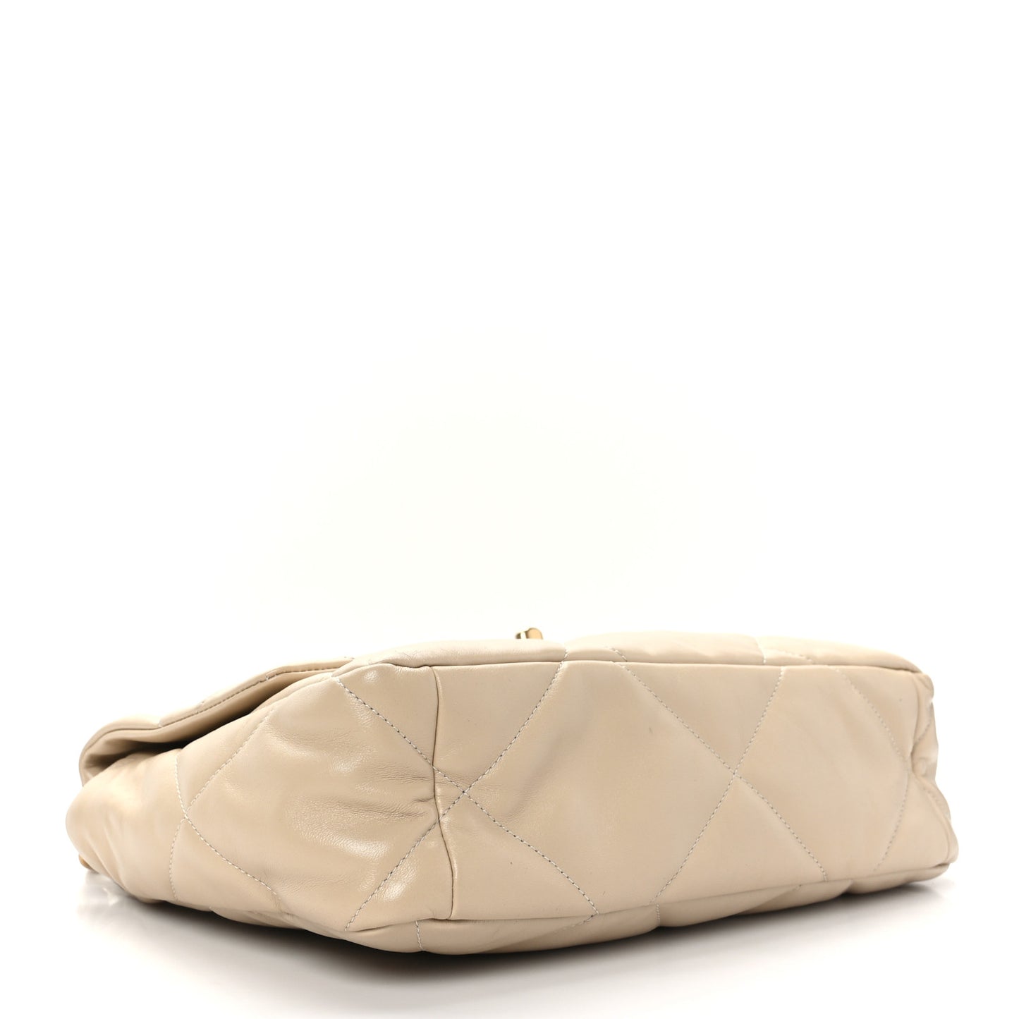 Lambskin Quilted Large Chanel 19 Flap Beige