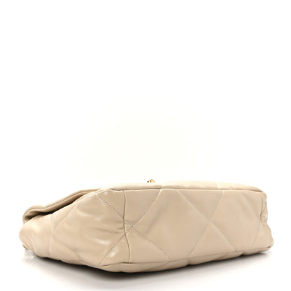 Chanel Lambskin Quilted Large Chanel 19 Flap Beige 4 of 9