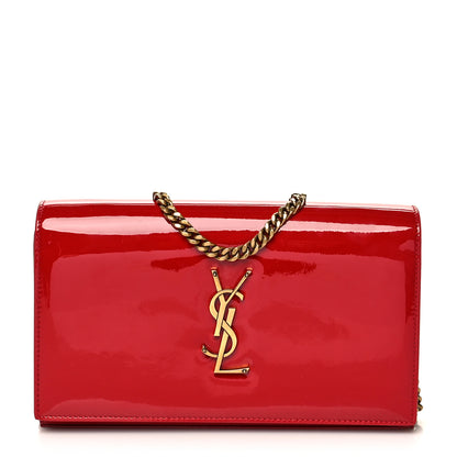 Saint Laurent Patent Calfskin Monogram Kate Wallet On Chain Rouge Eros 1 of 8