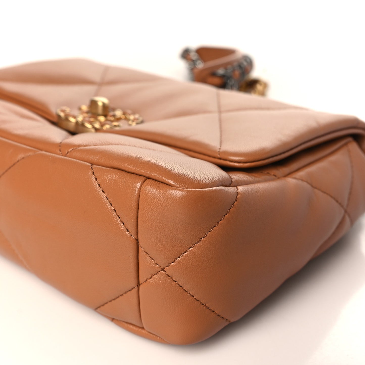 Lambskin Quilted Medium Chanel 19 Flap Brown