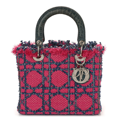 Christian Dior Tweed Crocodile Fringe Medium Lady Dior Multicolor 1 of 8