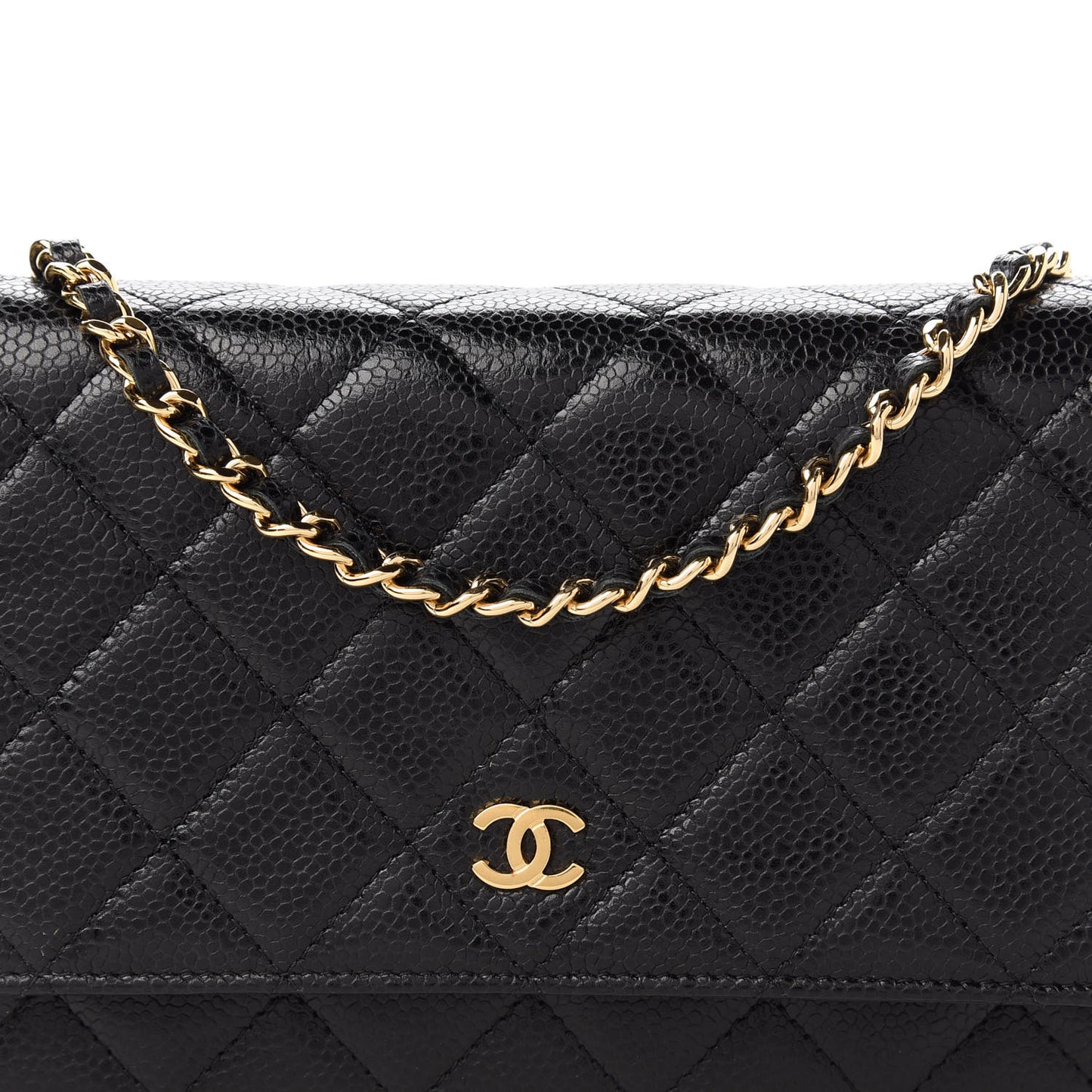 Caviar Quilted Wallet On Chain WOC Black