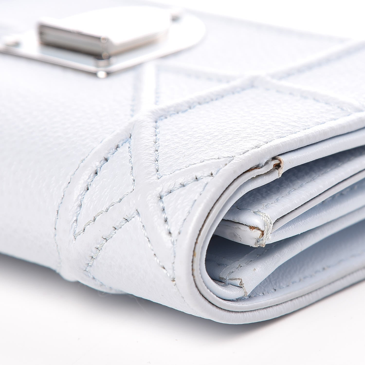 Christian Dior Grained Calfskin Cannage Diorama Elancee Wallet Sky Light 10 of 11