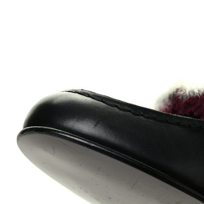 Fendi Vitello Shearling Mink Slip On Loafers 38 Black 11 of 13
