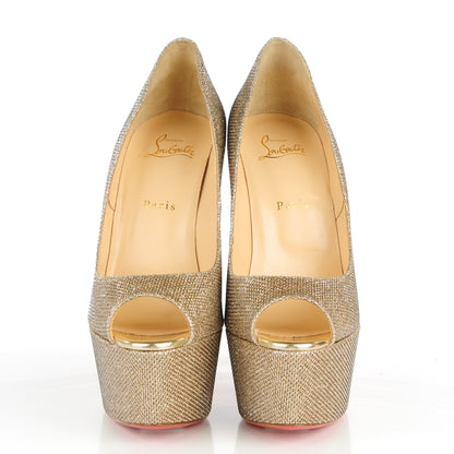 Christian Louboutin Glitter Fabric Altareva 160 Pumps 40 Gold 2 of 7