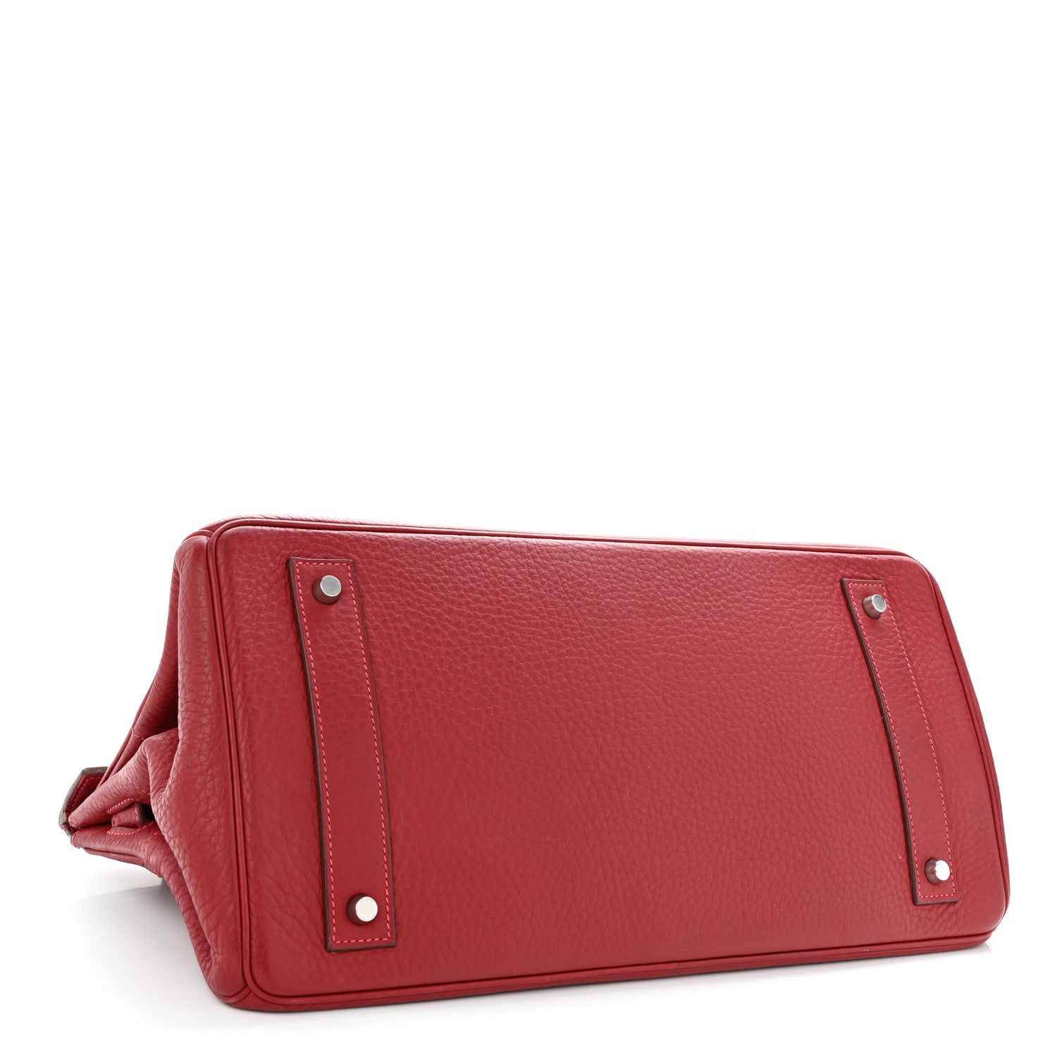 Hermes Taurillon Clemence JPG Shoulder Birkin 42 Rouge Casaque 4 of 14