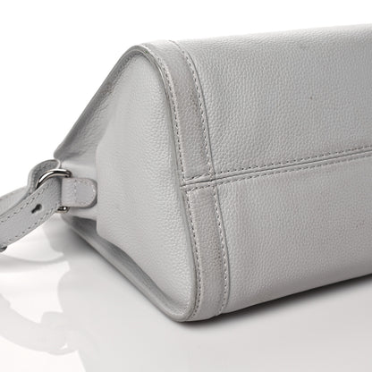 Alexander McQueen Pebbled Calfskin Small Skull Padlock Zip Around Tote Light Grey 6 of 13