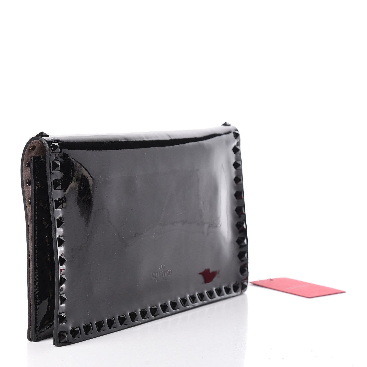 Valentino Garavani Patent Rockstud Wristlet Clutch Black 3 of 16