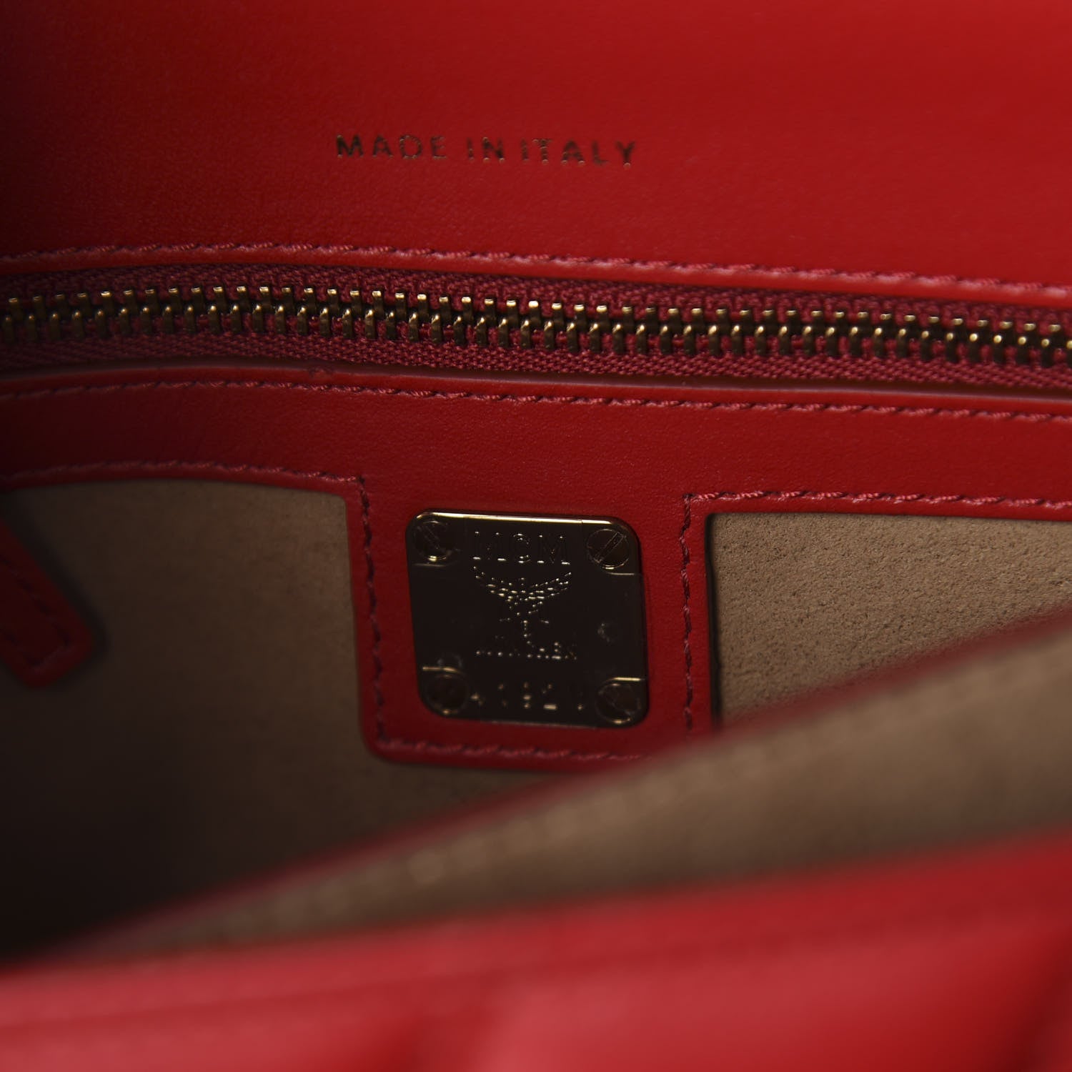 MCM Lambskin Quilted Small Patricia Crossbody Bag Ruby Red 8 of 10