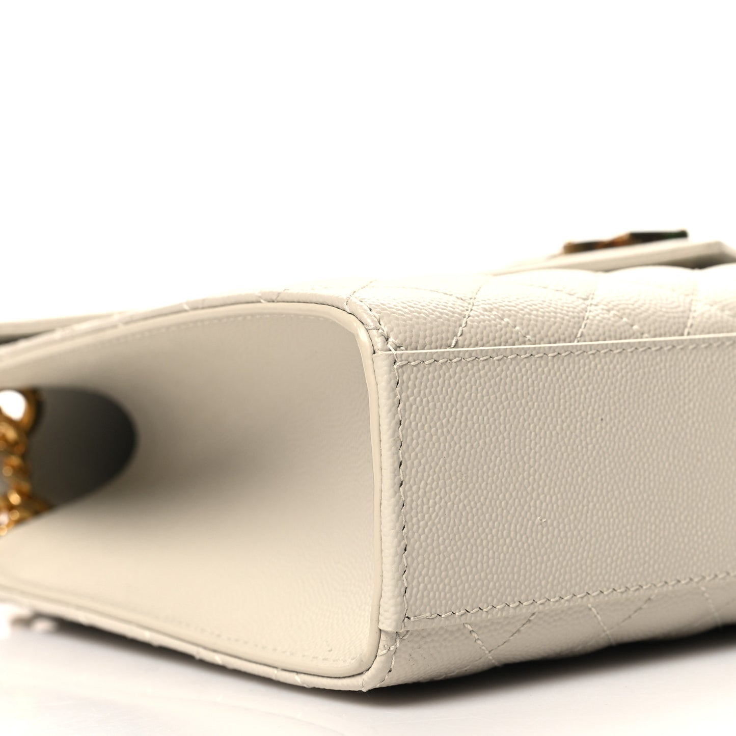 Grain De Poudre Textured Mixed Matelasse Large Triquilt Monogram Satchel Crema Soft