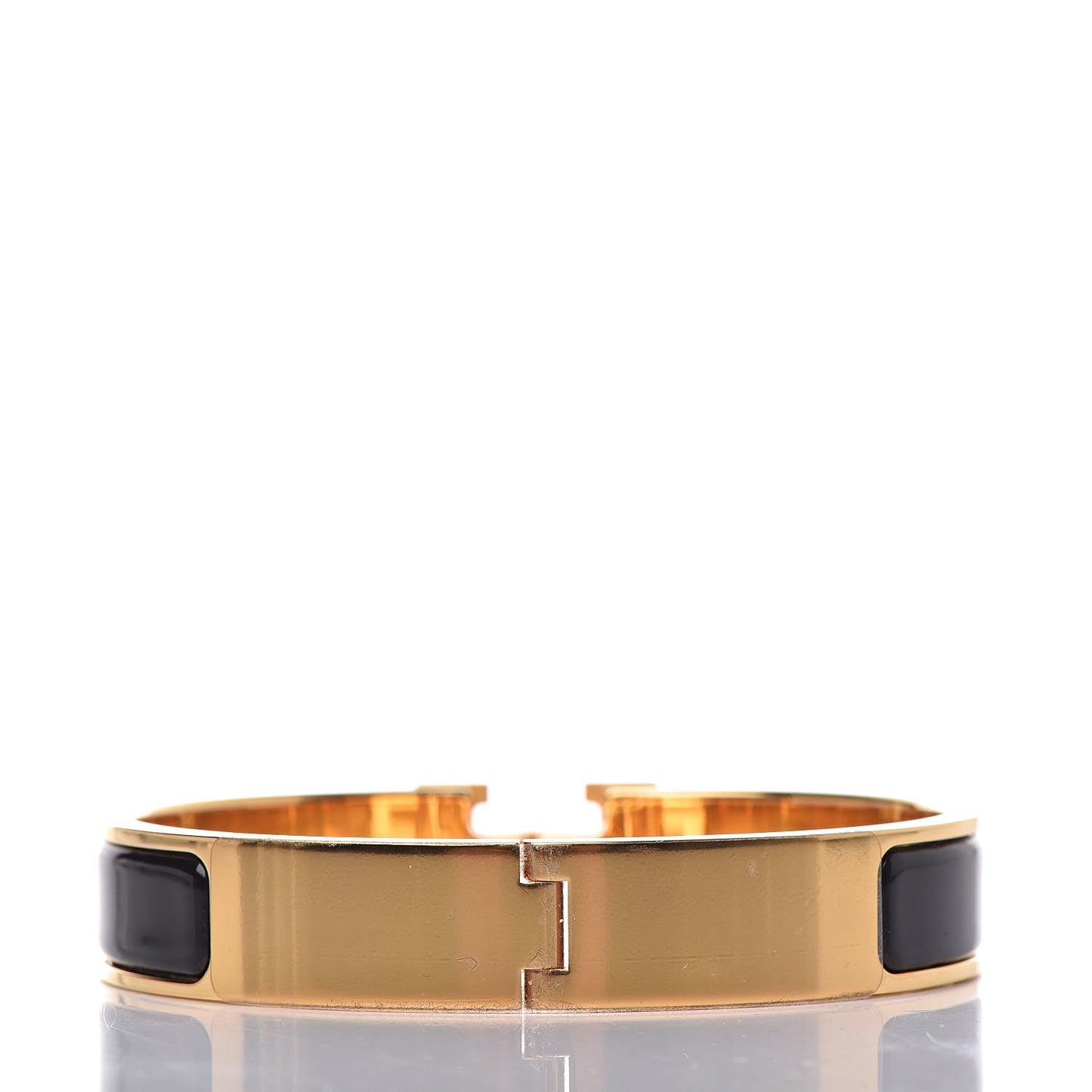 Enamel Narrow Clic Clac H Bracelet GM Black