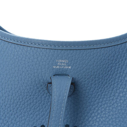 Hermes Taurillon Clemence Amazone Evelyne TPM Bleu Paradis Bleu Saphir 8 of 10