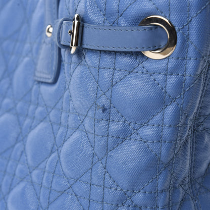 Christian Dior Coated Canvas Cannage Small Panarea Tote Cobalt Blue 13 of 13