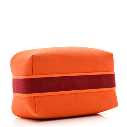 Hermes Canvas Small Bride-A-Brac Pouch Orange Burgundy 5 of 8